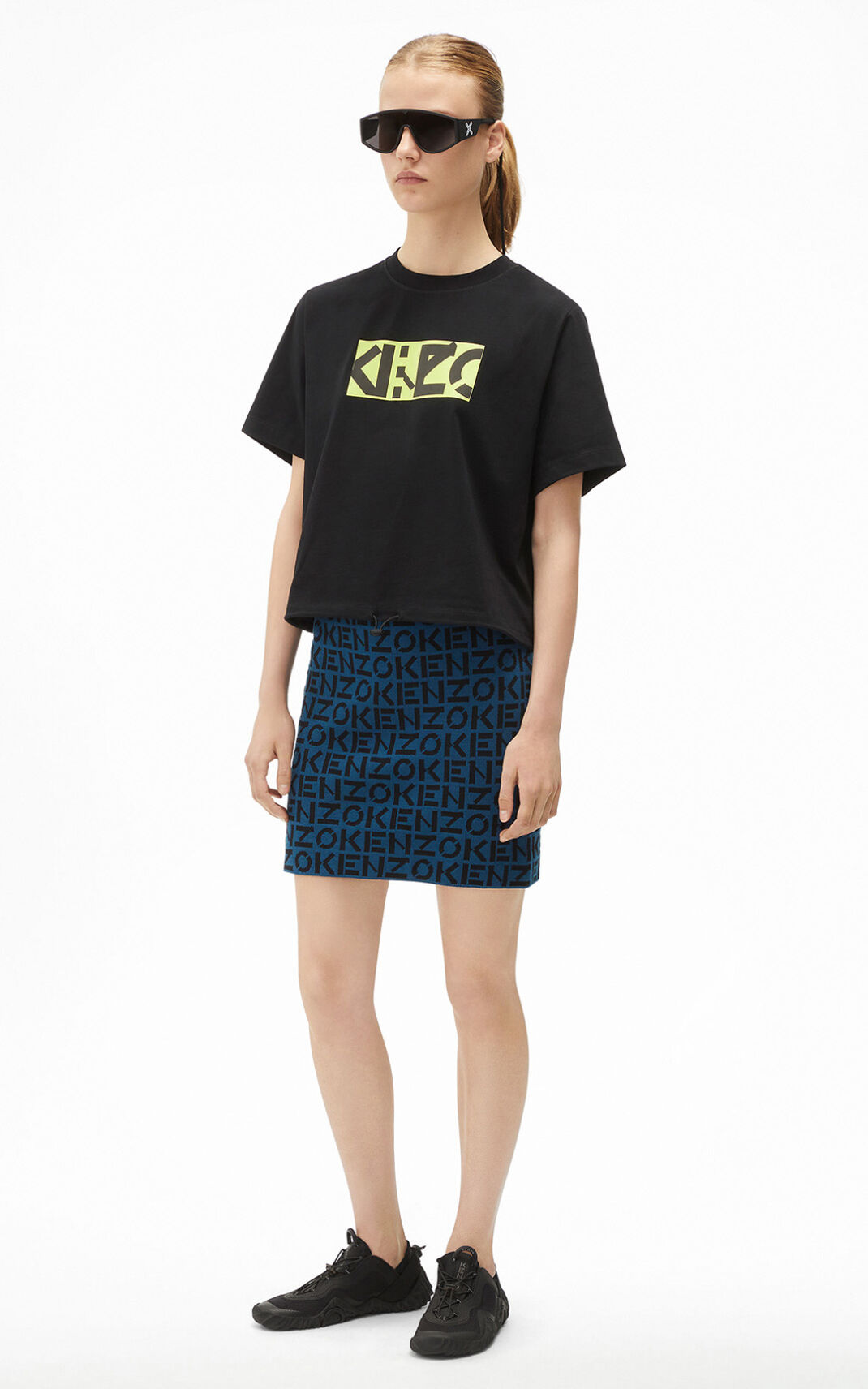 T Shirt Kenzo Femme Sport Box Noir PDRUM-0346